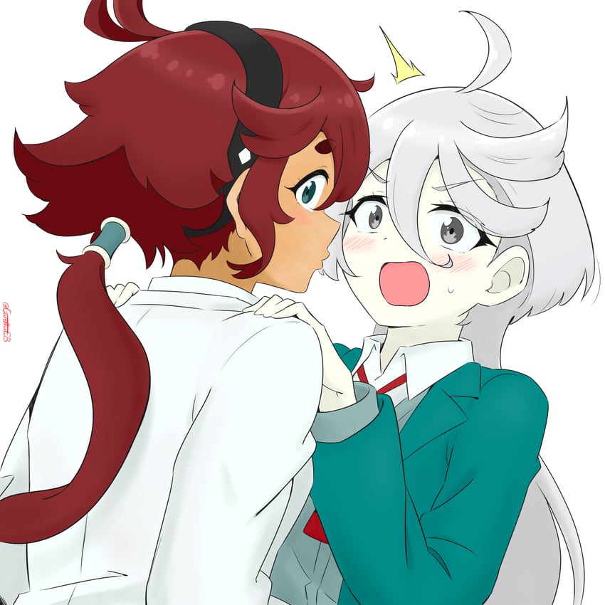 suletta mercury and miorine rembran (gundam and 2 more) drawn by garethue8