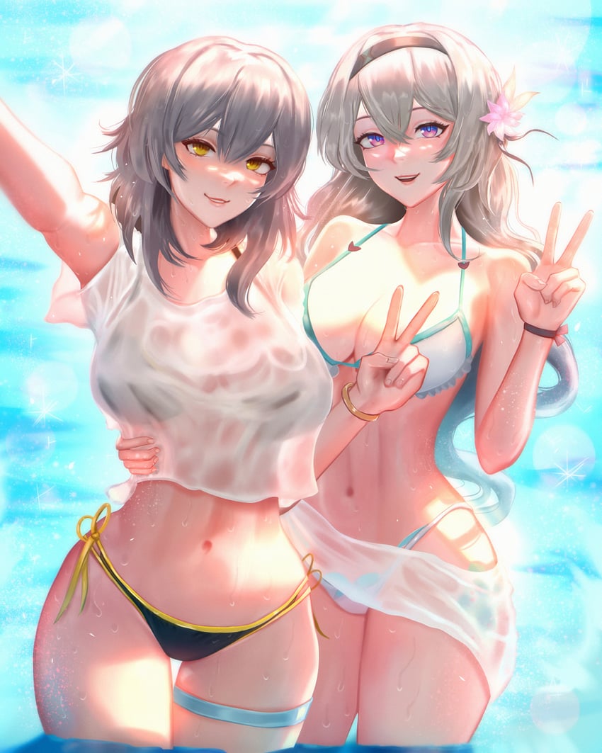 trailblazer, firefly, and stelle (honkai and 1 more) drawn by mcdobo