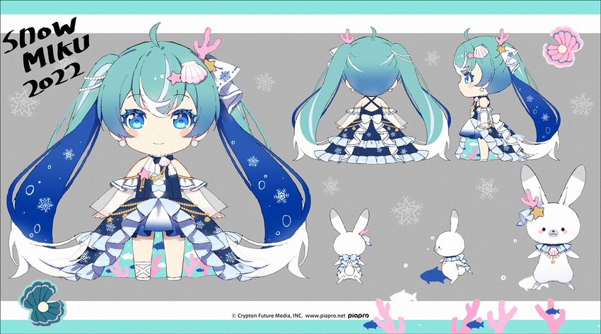 hatsune miku, yuki miku, and rabbit yukine (vocaloid) drawn by hakusai_(tiahszld)