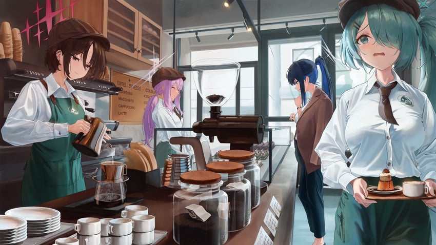 saori, atsuko, hiyori, and misaki (blue archive) drawn by bocchi_(kuropom7)