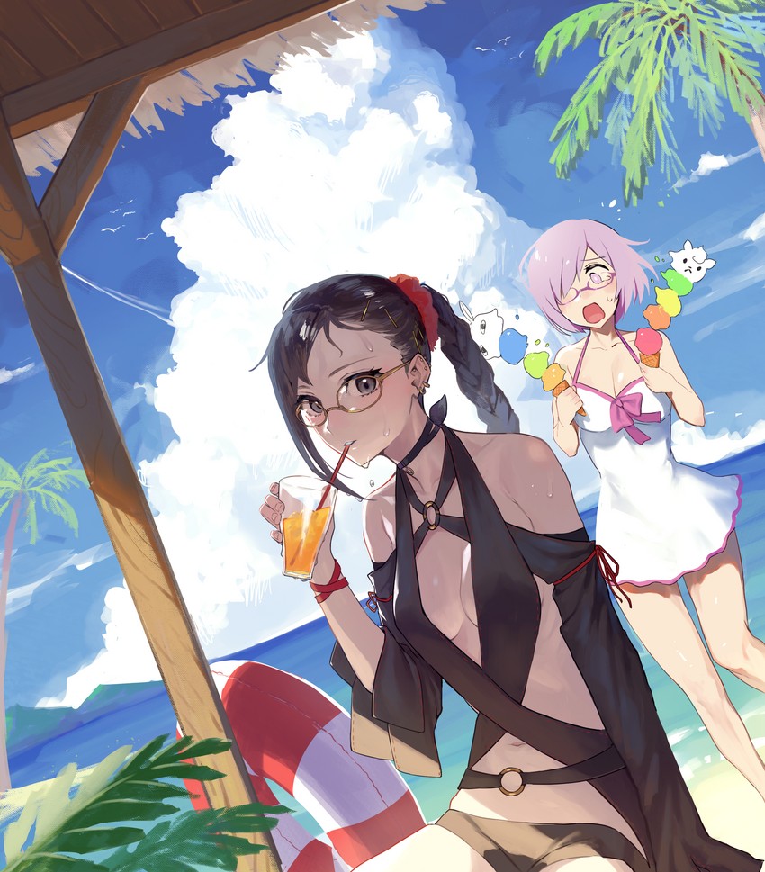 mash kyrielight and yu mei-ren (fate and 1 more) drawn by hakisou