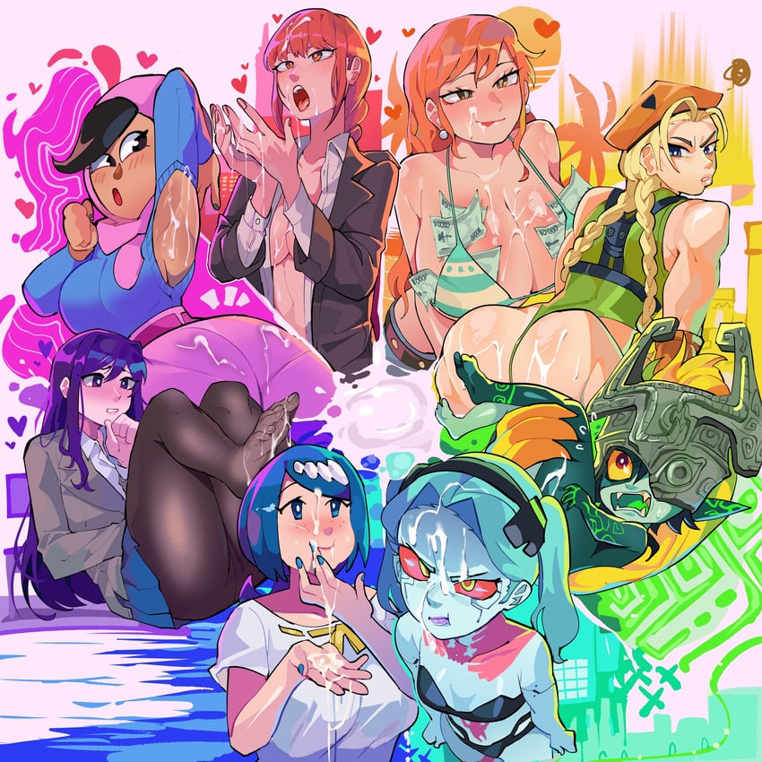 makima, nami, cammy white, midna, rebecca, and 3 more (pokemon and 11 more) drawn by diforland