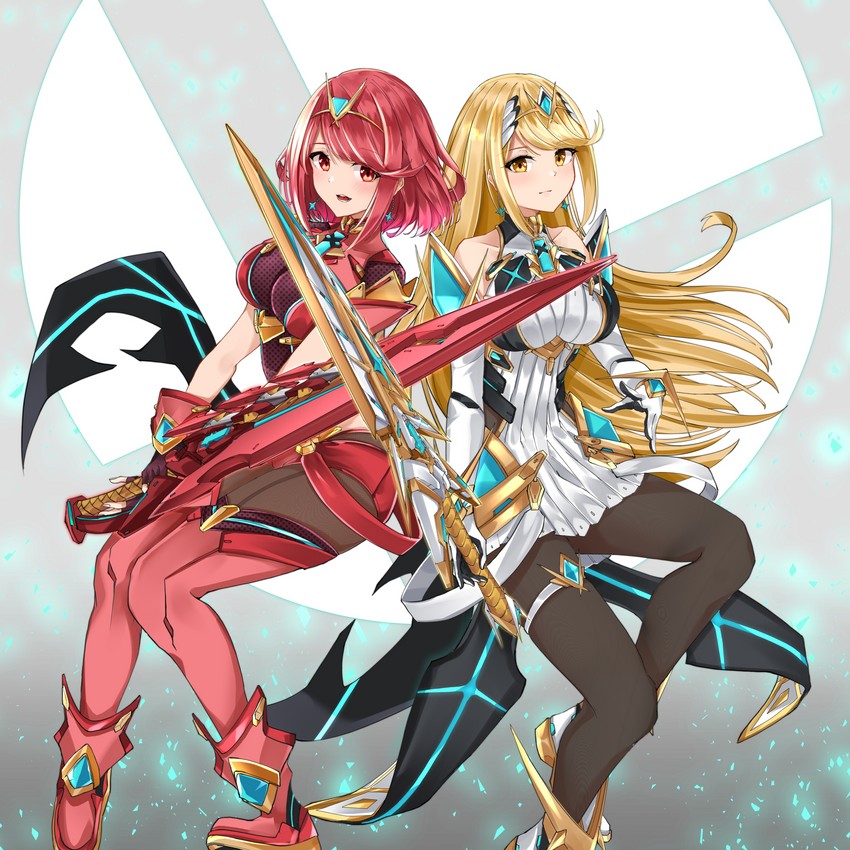 pyra and mythra (xenoblade chronicles and 2 more) drawn by sarasadou_dan