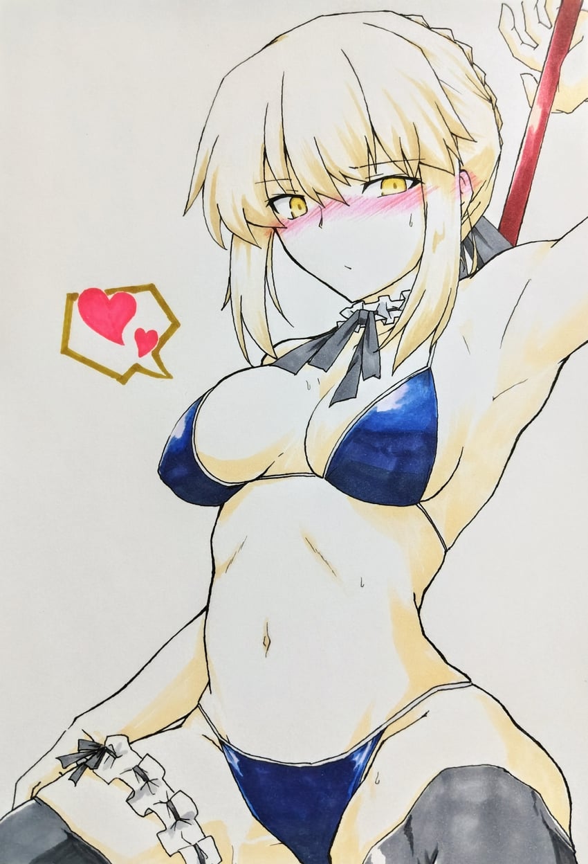 artoria pendragon and saber alter (fate and 1 more) drawn by rarudo8901