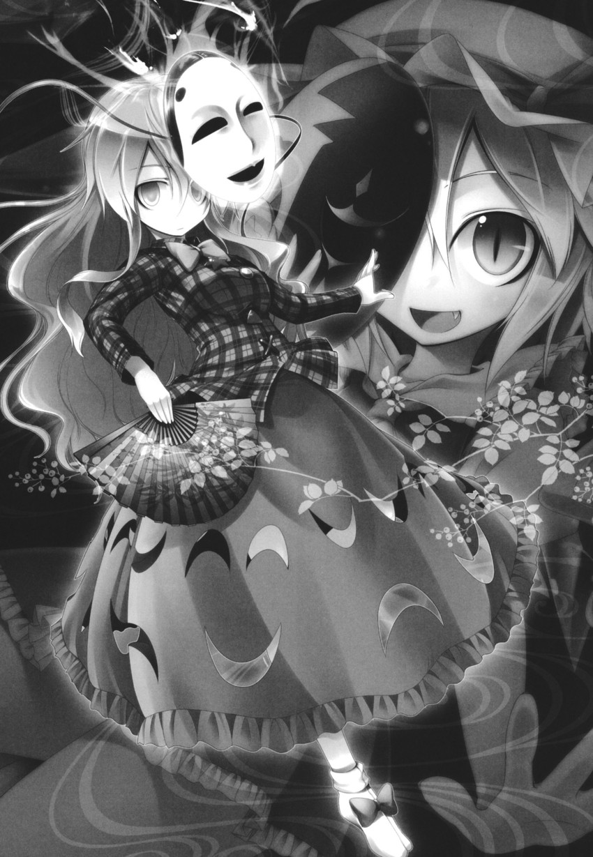 flandre scarlet and hata no kokoro (touhou) drawn by aozora_market