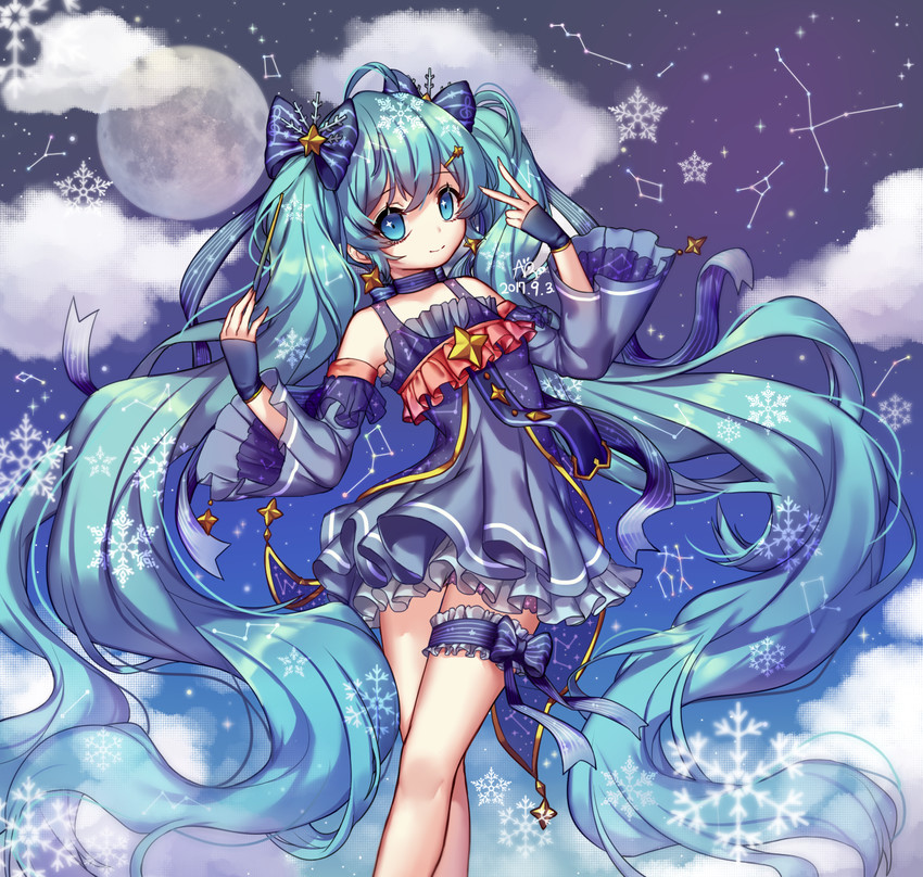 hatsune miku and yuki miku (vocaloid and 1 more) drawn by hayan