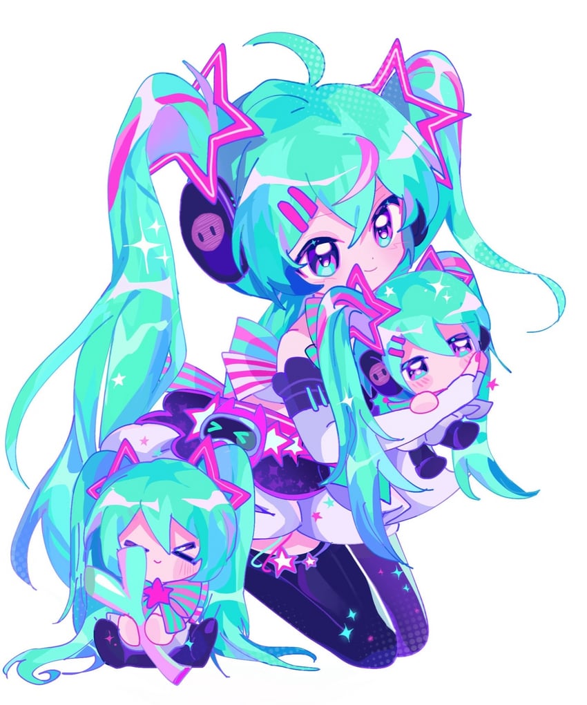 hatsune miku (vocaloid and 1 more) drawn by an38728866