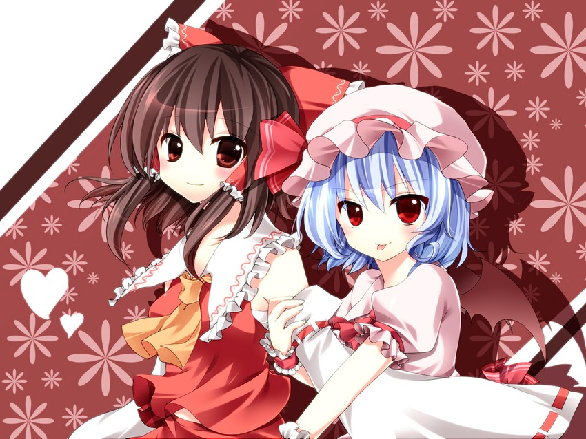 hakurei reimu and remilia scarlet (touhou) drawn by horon