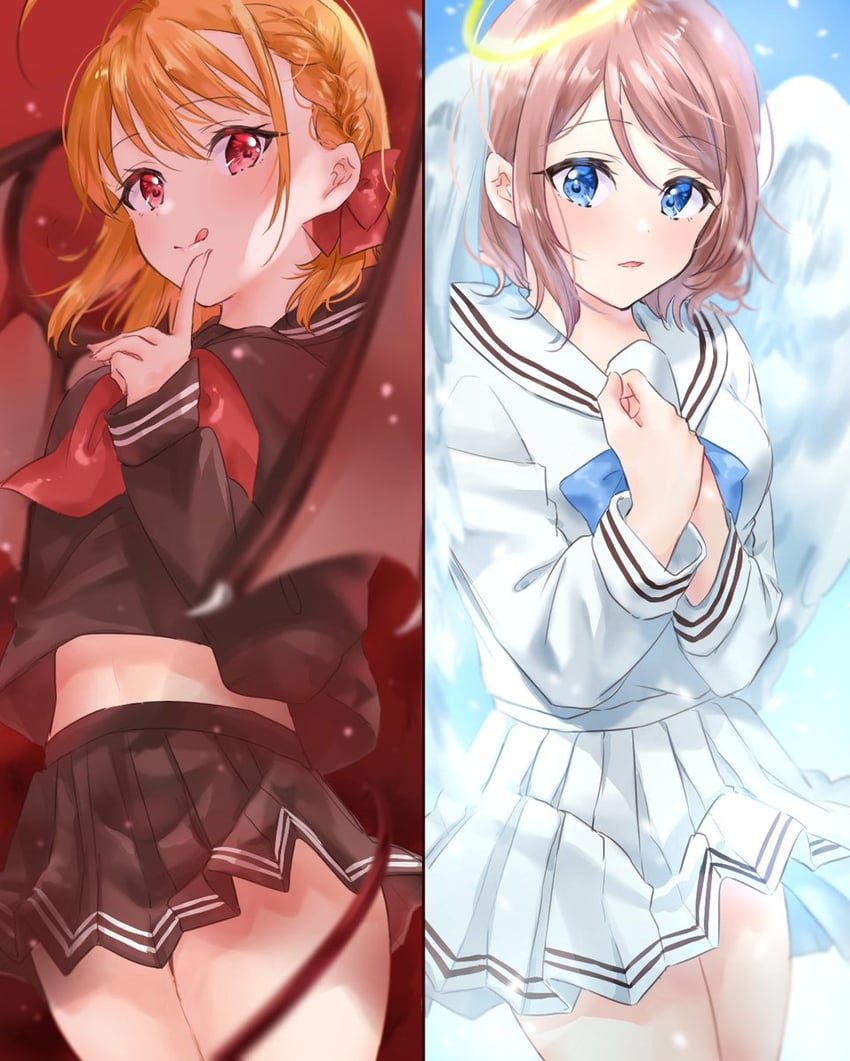 watanabe you and takami chika (love live! and 1 more) drawn by chigusa_minori