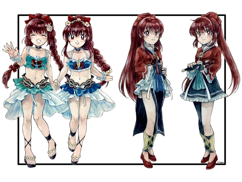 amane tsukuyo and amane tsukasa (mahou shoujo madoka magica and 1 more) drawn by uwded_207