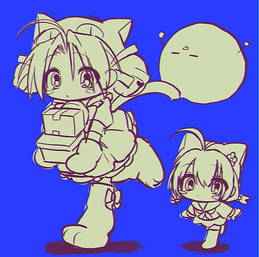 dejiko, puchiko, and gema (di gi charat) drawn by menma_(enaic31)