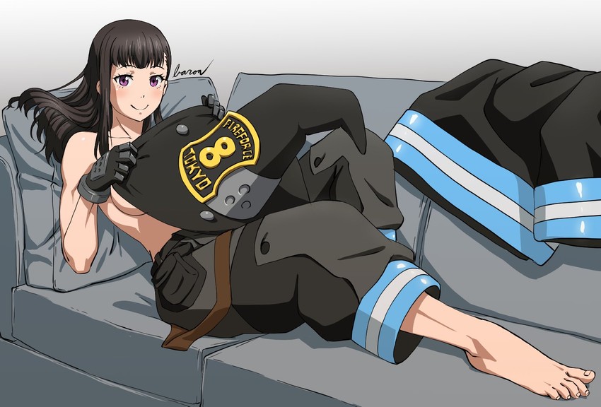maki oze (en'en no shouboutai) drawn by baron_(varon666)