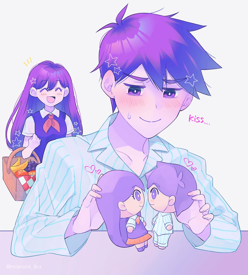 mari and hero (omori) drawn by maromichan