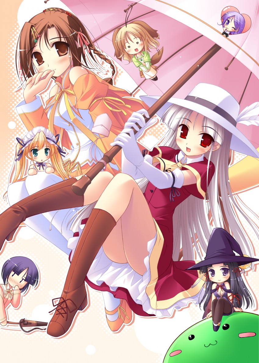 watarase jun, kamisaka haruhi, hiiragi anri, kohinata sumomo, and takamine koyuki (happiness!)