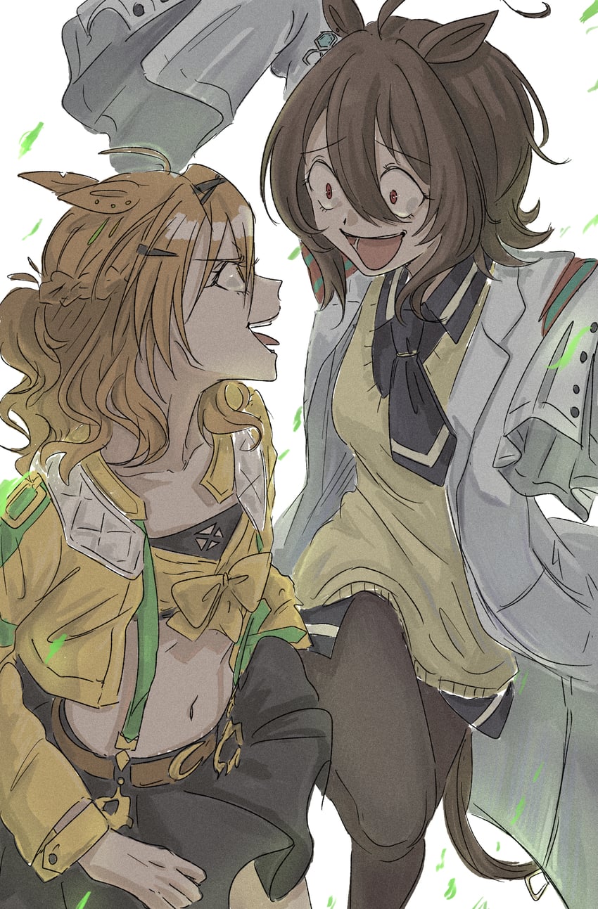 agnes tachyon and jungle pocket (umamusume) drawn by futomayugorou