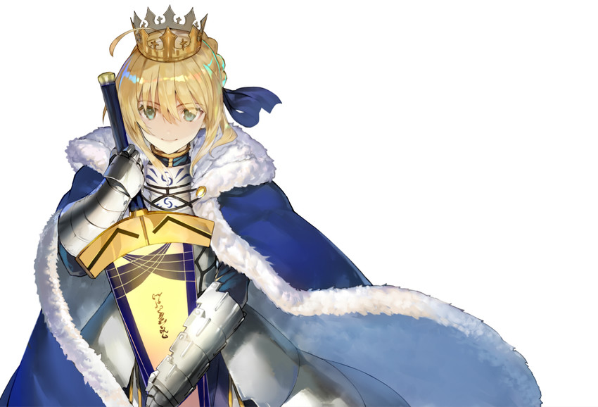 artoria pendragon and saber (fate and 1 more) drawn by shirabi