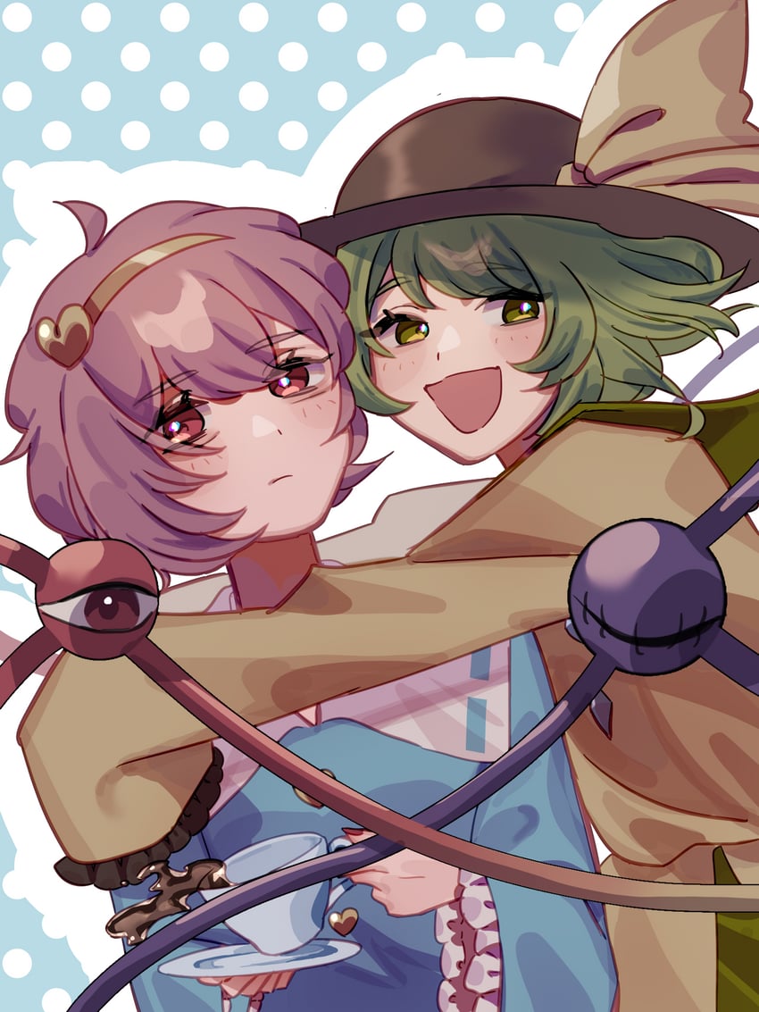komeiji koishi and komeiji satori (touhou) drawn by konoha217