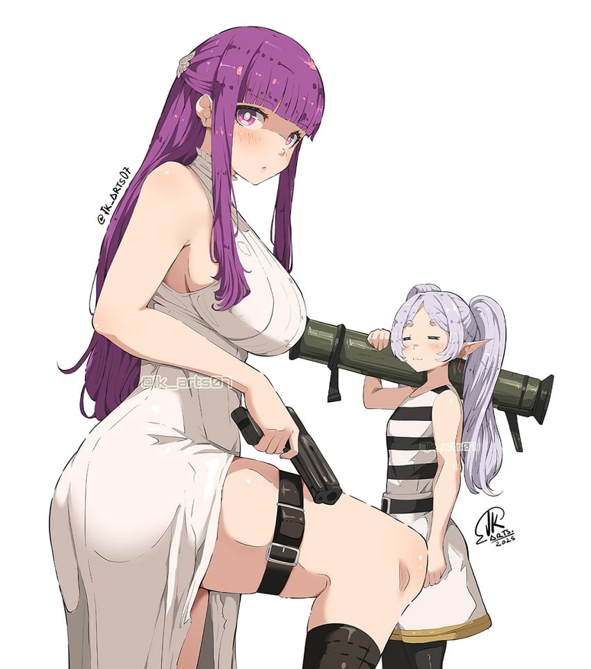 frieren and fern (sousou no frieren) drawn by jk_arts