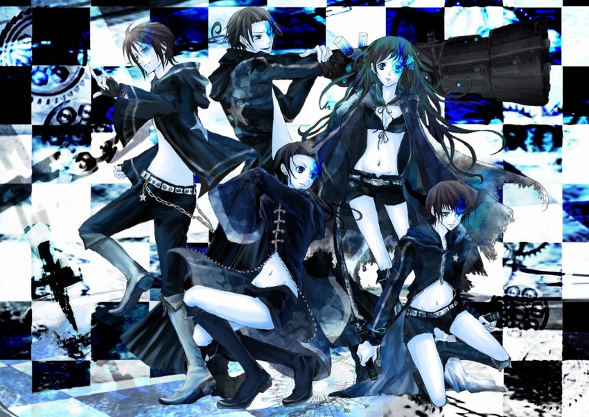 black rock shooter, japan, china, taiwan, hong kong, and 1 more (axis powers hetalia and 1 more) drawn by magarikaji
