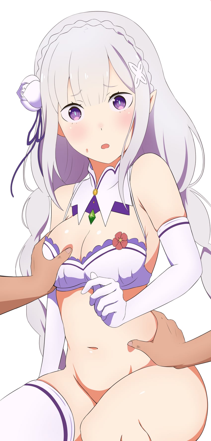 emilia (re:zero kara hajimeru isekai seikatsu) drawn by coro_fae