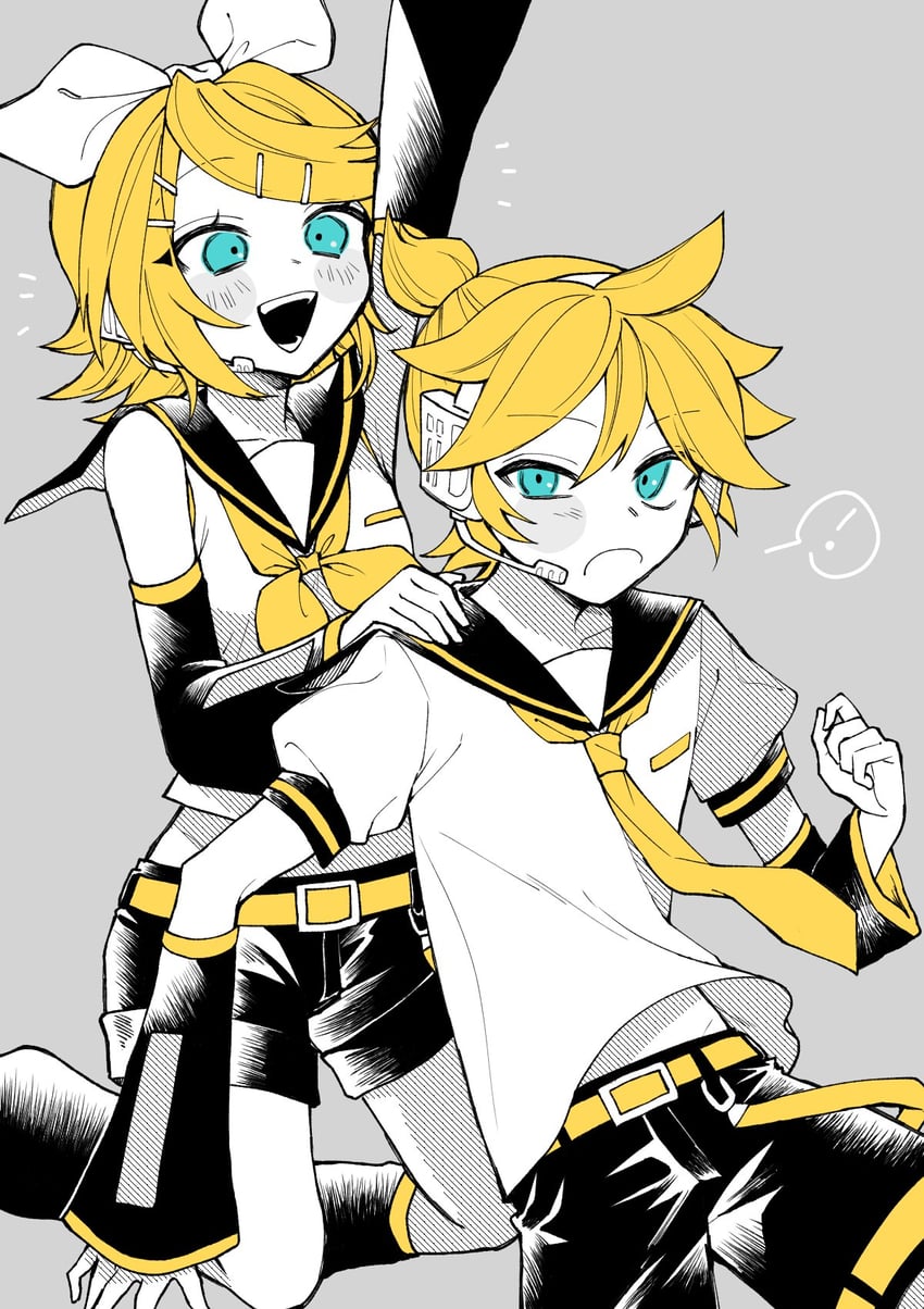 kagamine rin and kagamine len (vocaloid) drawn by igarashi_(morimorienoki)