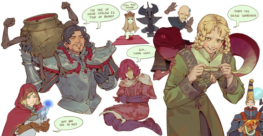 rya, rennala queen of the full moon, millicent, patches, roderika, and 7 more (elden ring and 1 more) drawn by ian_su