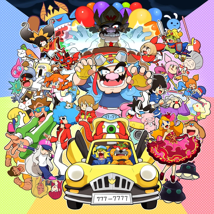 ashley, wario, mona, red, penny crygor, and 22 more (warioware and 1 more) drawn by hoshi_(star-name2000)