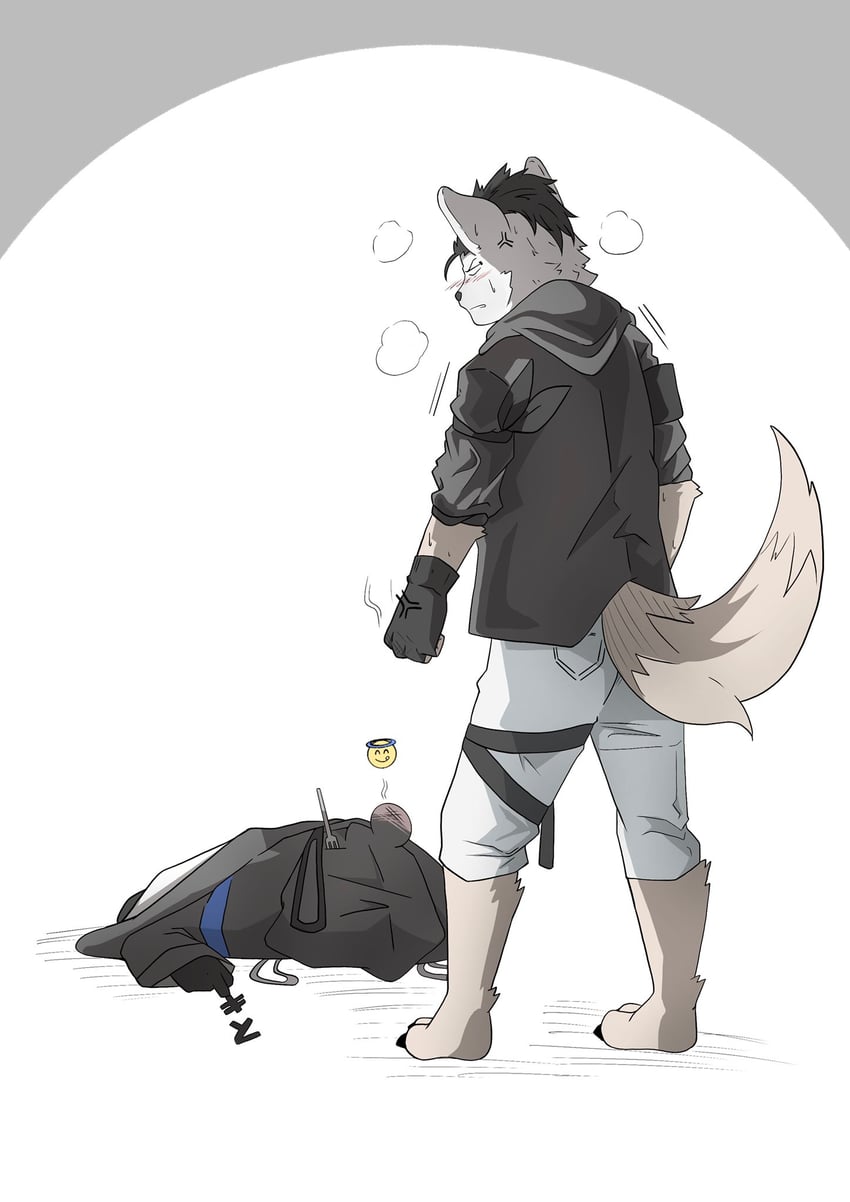 doctor, male doctor, and spot (arknights) drawn by siva_inu24