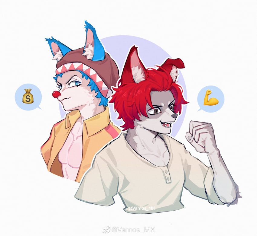 shanks and buggy the clown (one piece) drawn by vamos_mk
