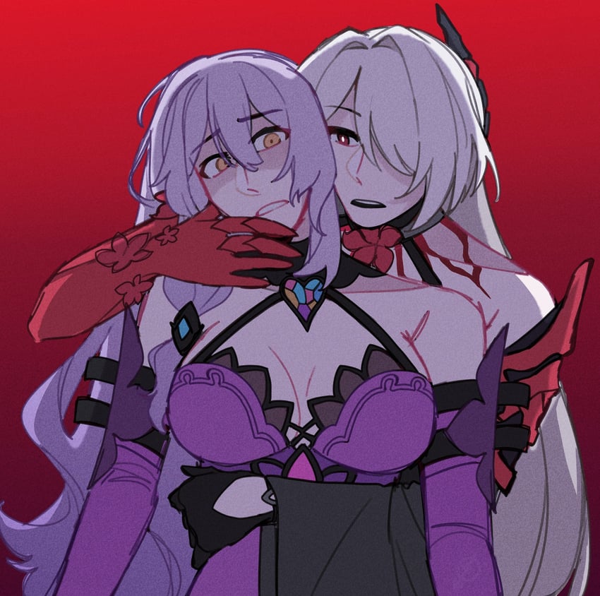 acheron and black swan (honkai and 1 more) drawn by charathegay