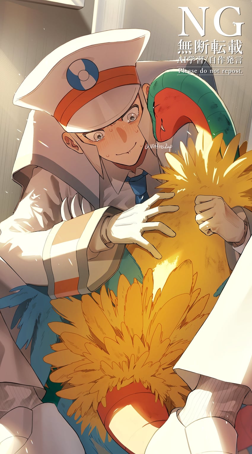 emmet and archeops (pokemon and 1 more) drawn by raku_nai_funi