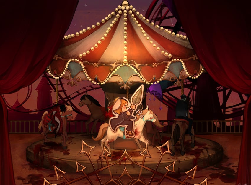 don quixote, sancho, nicolina, and curiambro (project moon and 1 more) drawn by shi0n1113