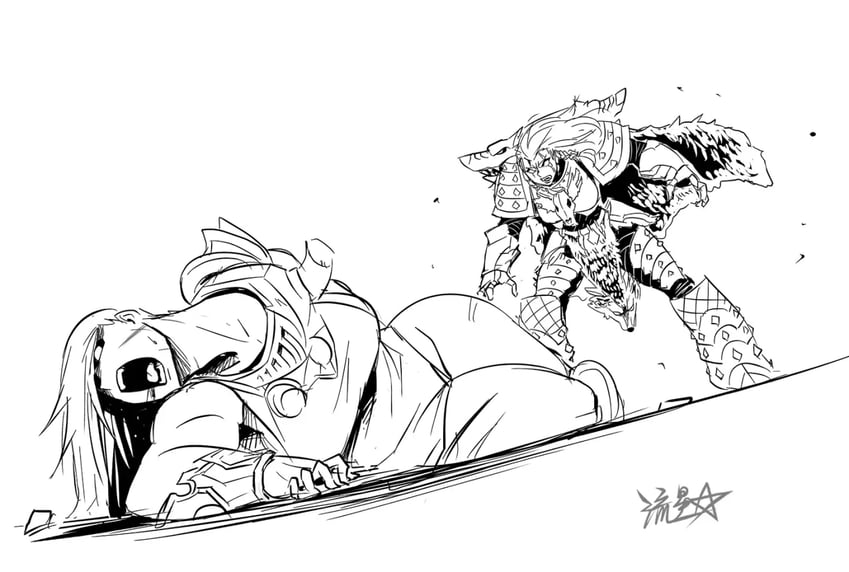 adeptus astartes, magnus the red, and leman russ (warhammer 40k) drawn by ryuusei_(mark_ii)