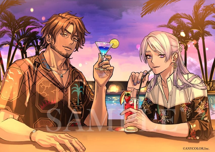 belmond banderas and genzuki toujirou (nijisanji) drawn by mojisan_(ebimo)