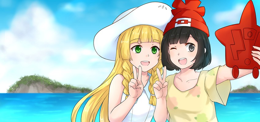 lillie, selene, rotom, and rotom dex (pokemon and 1 more) drawn by pandagirlz