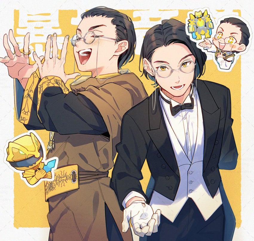 bakugami ryugi, tega sword yellow, and gozyutyranno (super sentai and 1 more) drawn by aam09212