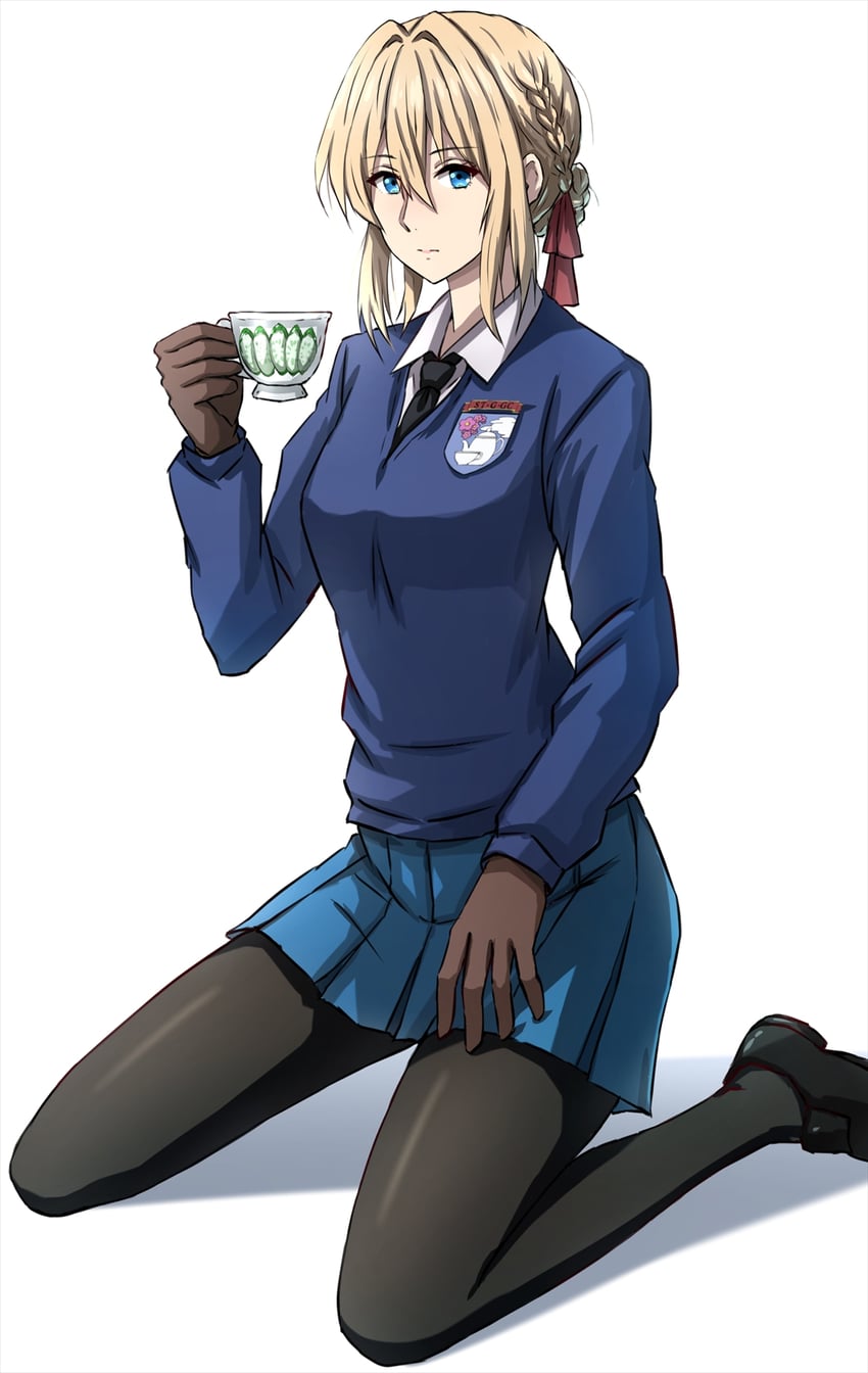 darjeeling and violet evergarden (girls und panzer and 1 more) drawn by omachi_(slabco)
