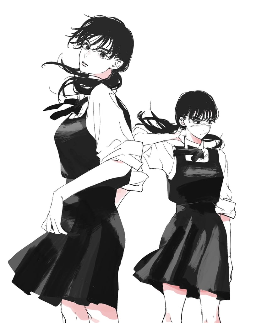 yoru and mitaka asa (chainsaw man) drawn by needbee_r