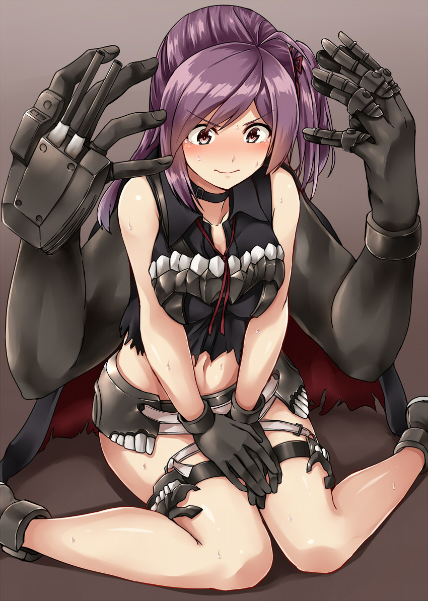 hagikaze and destroyer water oni (kantai collection) drawn by kamelie