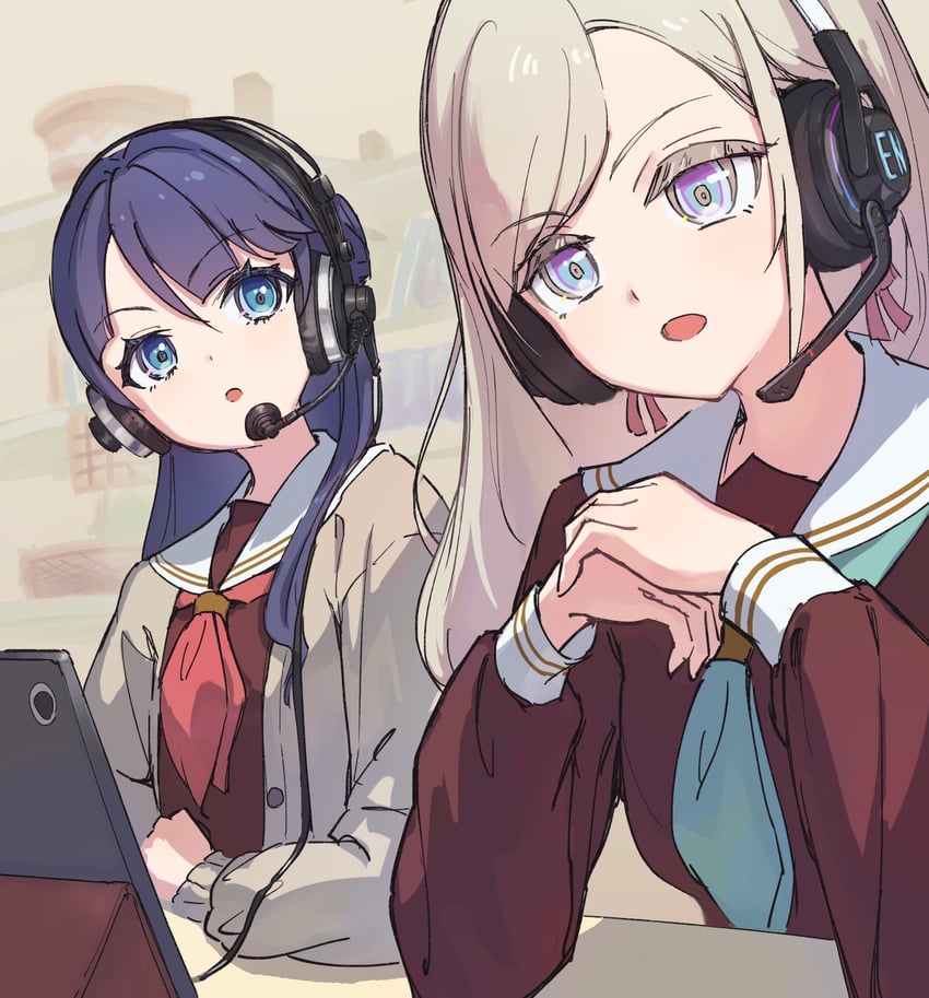 murano sayaka and ceras yanagida lilienfeld (love live! and 1 more) drawn by lao_ren_xing