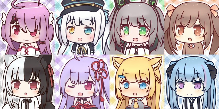 kagura mea, alice mana, chigusa hana, hanazono serena, yumeno shiori, and 3 more (indie virtual youtuber and 2 more) drawn by tsukimiya_yuuko