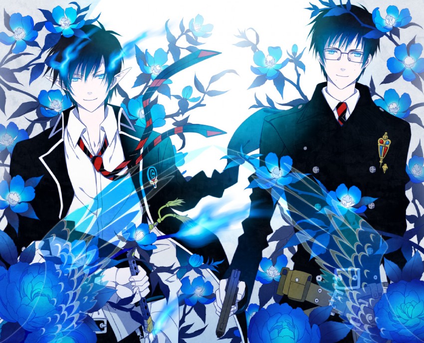okumura rin and okumura yukio (ao no exorcist) drawn by yuuno_(yukioka)
