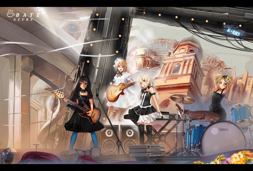 akiyama mio, hirasawa yui, tainaka ritsu, and kotobuki tsumugi (k-on!) drawn by x_x_(artist)