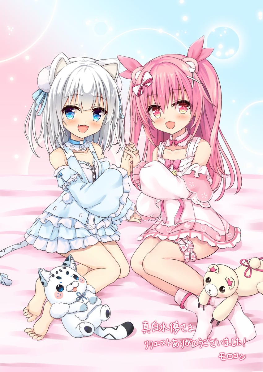 himekuma ribon and kohaku nene (re:act and 1 more) drawn by morokoshi_(tekku)