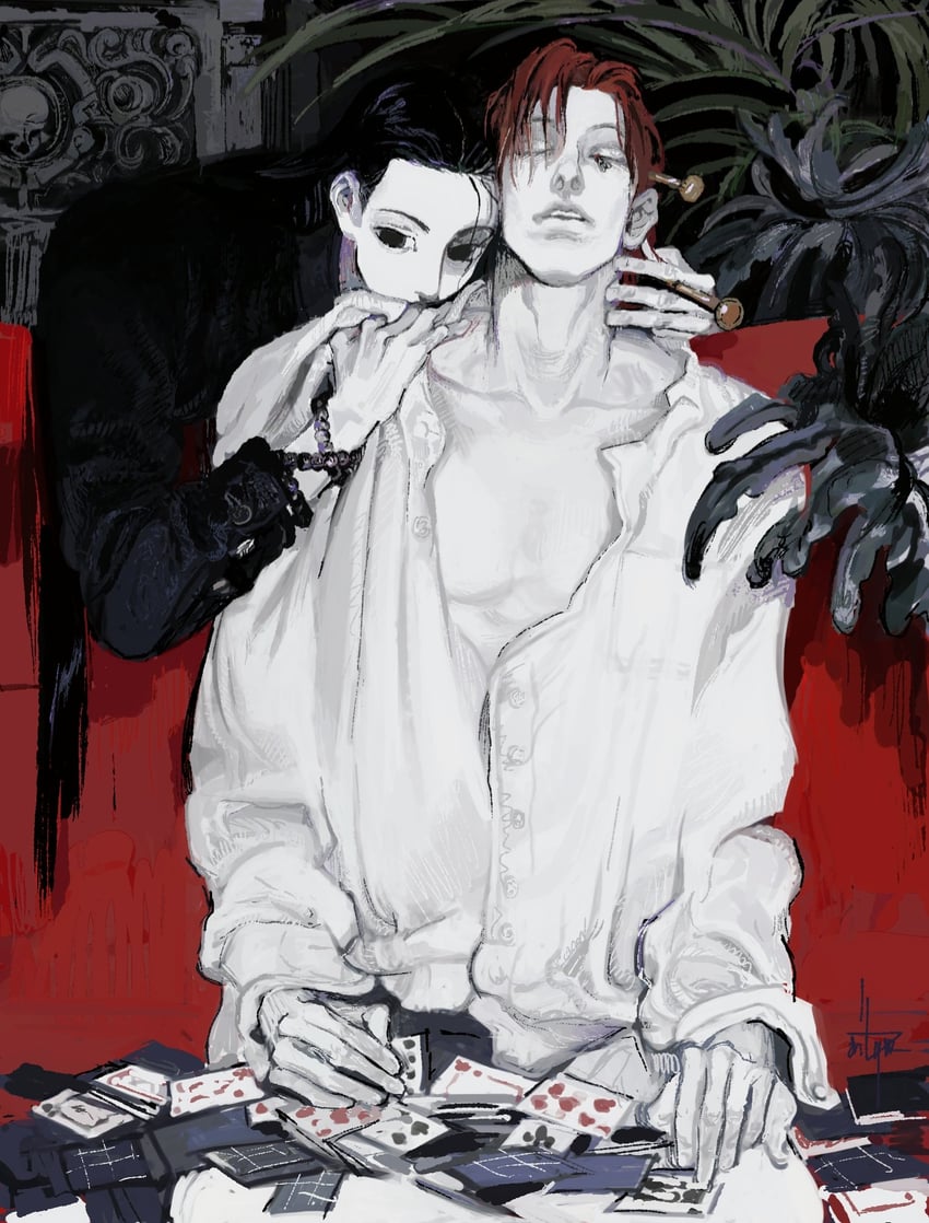 hisoka morow and illumi zoldyck (hunter x hunter) drawn by ghost12