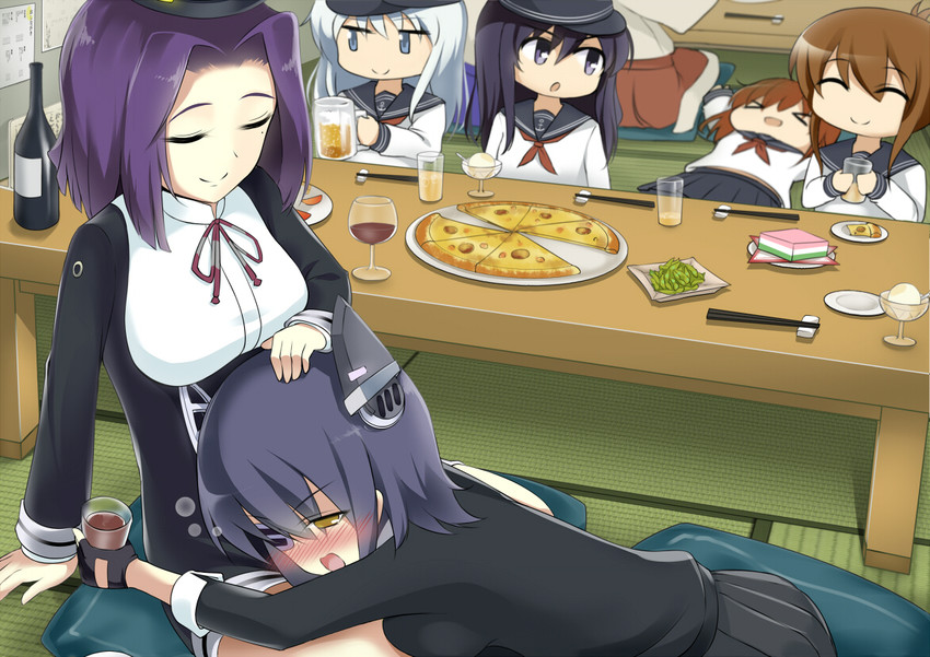 hibiki, inazuma, tenryuu, ikazuchi, akatsuki, and 1 more (kantai collection) drawn by mocchisake
