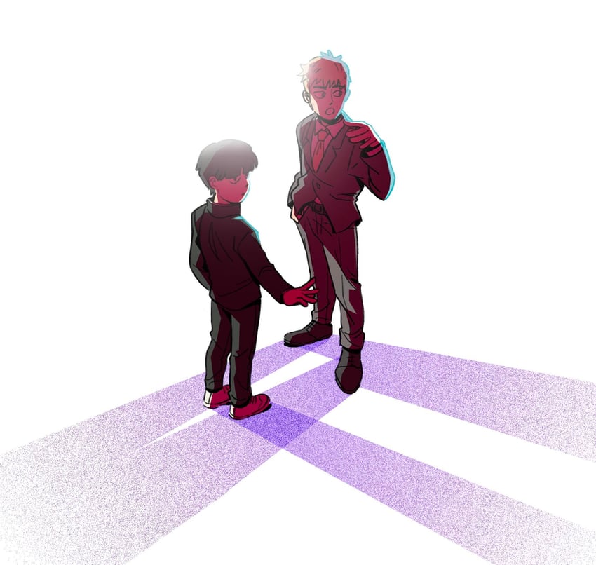 kageyama shigeo and reigen arataka (mob psycho 100) drawn by aalexfletcher
