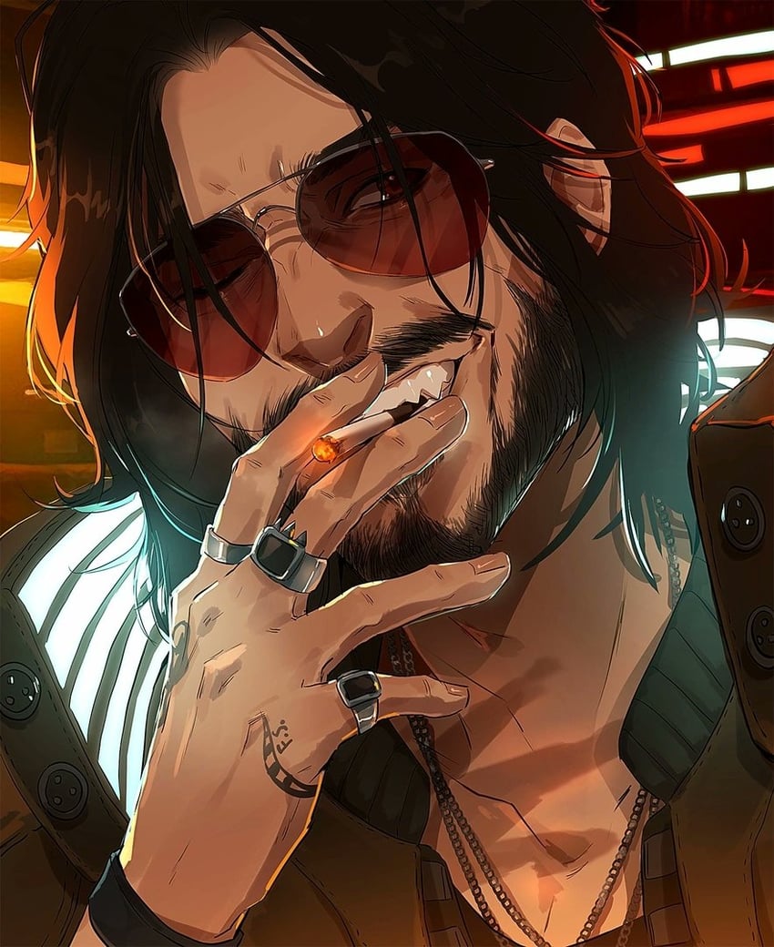 johnny silverhand (cyberpunk and 1 more) drawn by slackdzove
