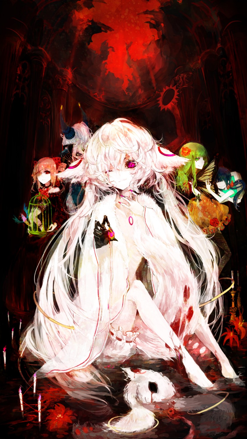 kyubey, charlotte, walpurgisnacht, h.n.elly, gertrud, and 1 more (mahou shoujo madoka magica) drawn by juexing_(moemoe3345)