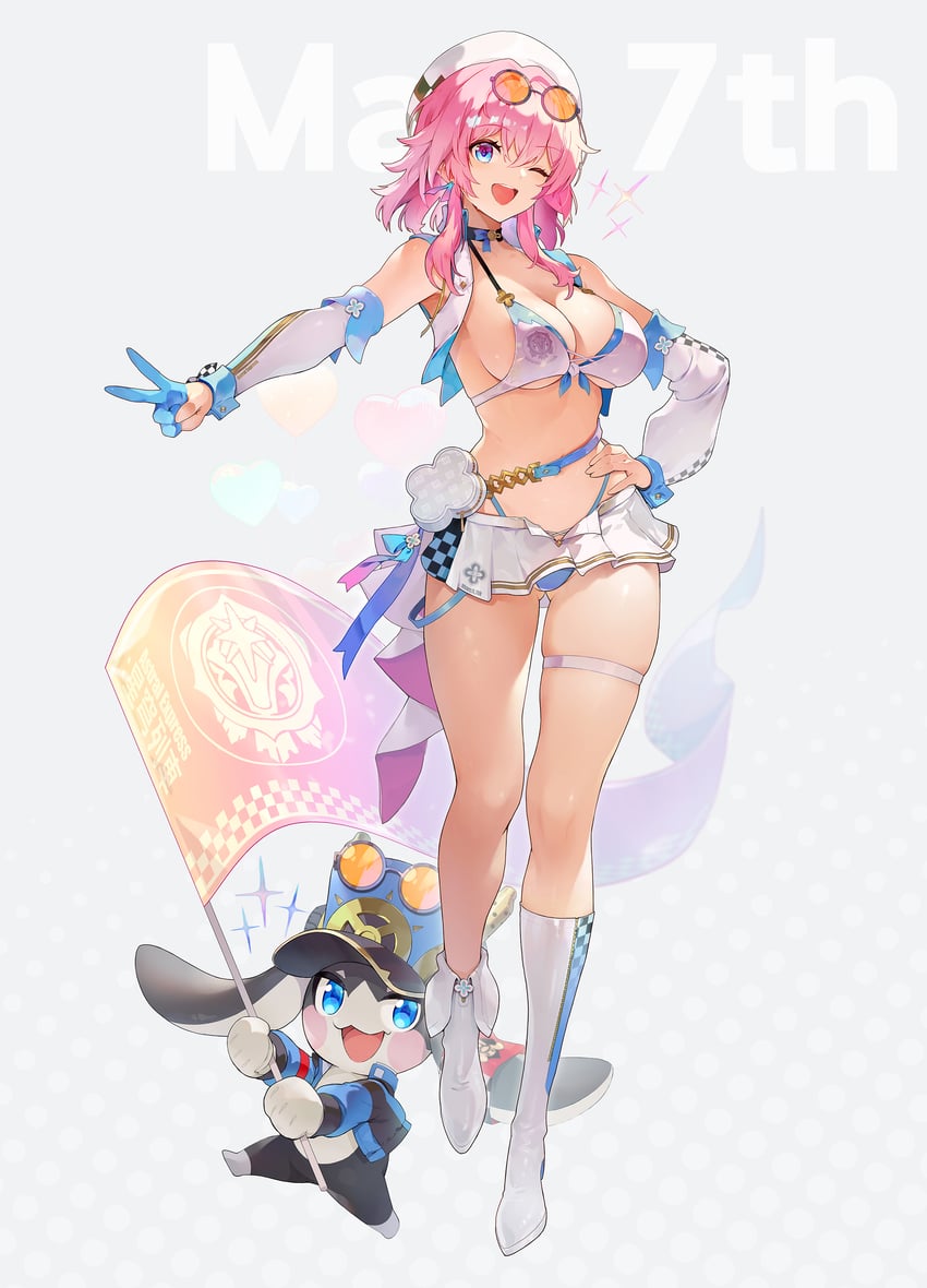 march 7th and pom-pom (honkai and 1 more) drawn by coon